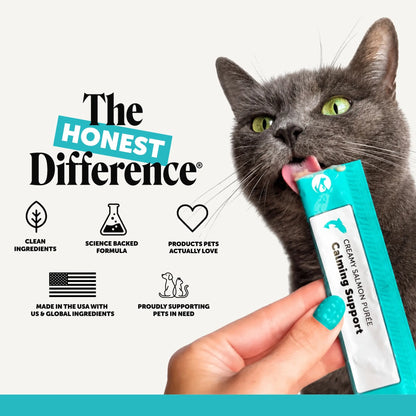 Pet Honesty Calming Lickable Purees for Cats with Real Salmon - 20 Pouches