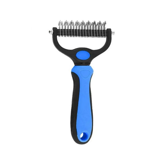 Professional Pet Dematting Undercoat Rake for Long-Haired Dogs and Cats, Dual-Sided Grooming Comb for Loose Fur and Minor Tangles, Essential Coat Care Tool, Results Vary by Coat Type