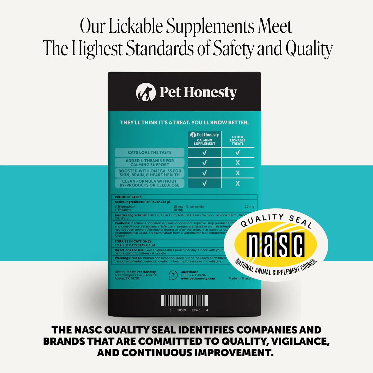 Pet Honesty Calming Lickable Purees for Cats with Real Salmon - 20 Pouches