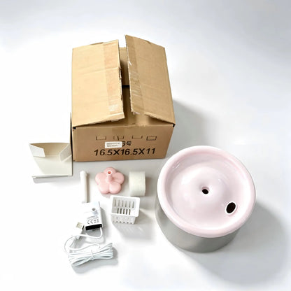 Cat Water Fountain Dispenser - Transparent Design, Quiet Operation, USB-Powered with Recirculating Filter for Indoor Use