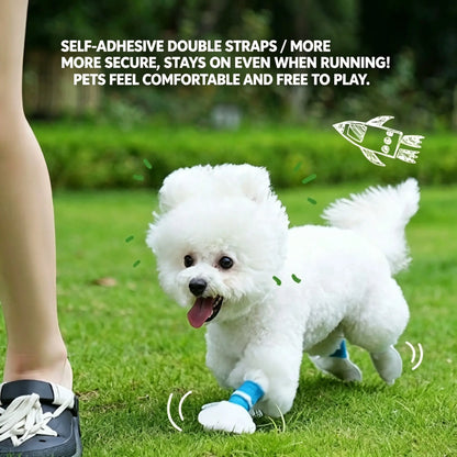 Disposable Dog Boots for Paw Protection - 20 Pack Adjustable Self-Adhesive Pet Shoes for Indoor and Outdoor Use